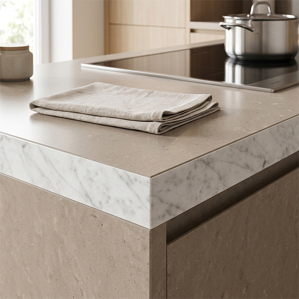 Pircher Bordo Preincollato per TOP Cucina Colore Marmo Carrara CONF.PZ2 - PIRCHER OBERLAND - Immagine 2